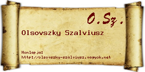 Olsovszky Szalviusz névjegykártya